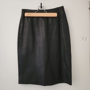 & Other Stories Genuine Leather Pencil Skirt, US 4